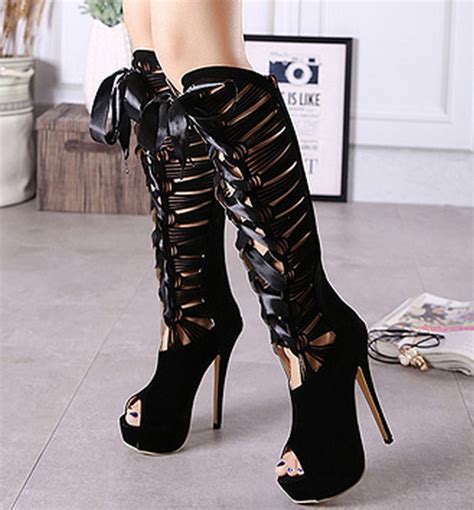 Sexy Hollow Out Waterproof Boots Heels 8706351 On Luulla