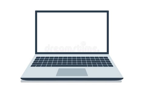 Open Laptop With White Screen Laptop Layout In Flat Style Isolated On