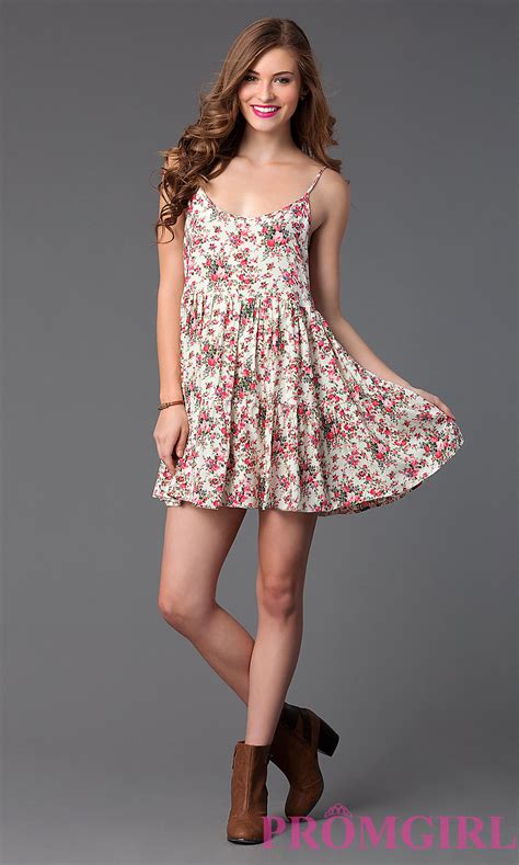 Short Floral Print Summer Dress