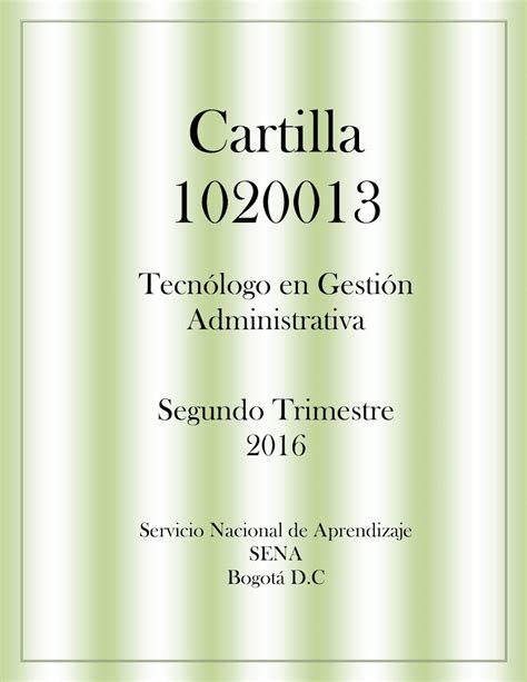 Calaméo Proyecto Cartilla 1020013 Tga Segundo Trimestre
