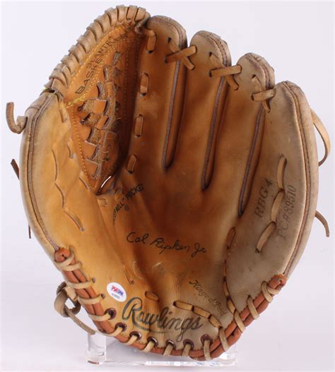 Cal Ripken Jr Signed Rawlings Baseball Glove With Display Case Psa