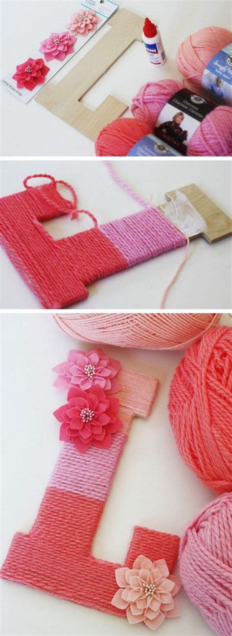 Diy Yarn Wrapped Ombre Monogrammed Decorative Letters Make A