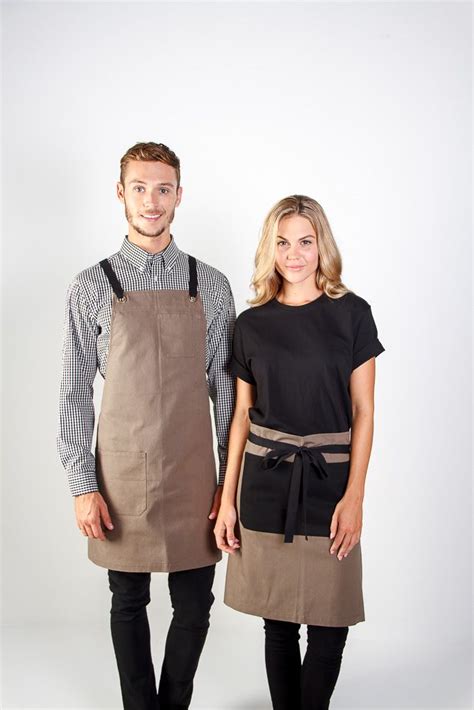 100 Cotton Canvas Apron In Store Embroidery Logo Uniforms Coffee