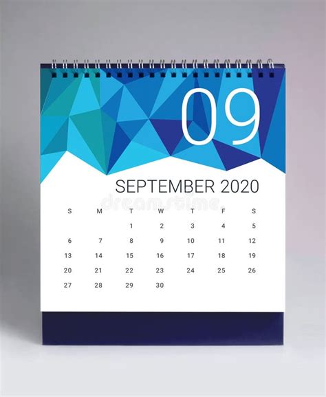 Simple Desk Calendar 2020 September Stock Photo Image Of Monthly