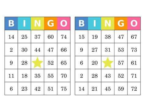 Bingo Cards 1000 Cards 2 Per Page Immediate Pdf Download Etsy In 2020