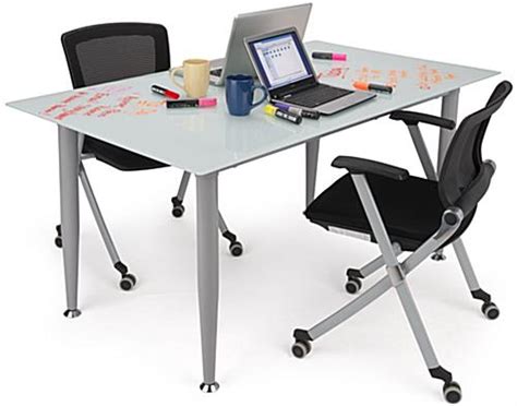 Frosted Glass Whiteboard Desk Smooth Surface