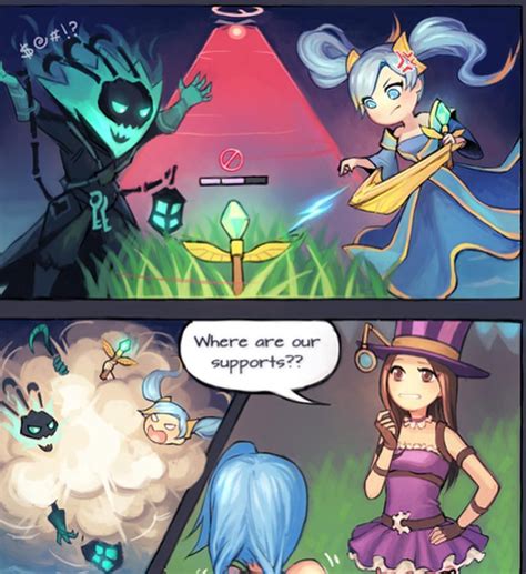 League Of Legends Comics Art English Various Supporters In