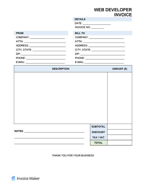 Independent Contractor Invoice Template Invoice Maker