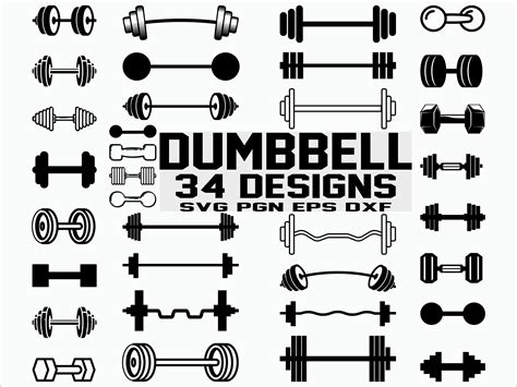 Dumbbell SVG Gym SVG Weight SVG Clipart Cut Files Cricut Etsy