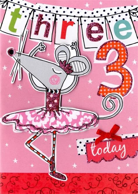 Girls 3rd Birthday Card Three Today Cards Love Kates