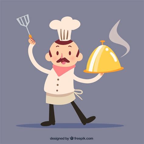 Funny Chef With Kitchen Utensils Vector Free Download