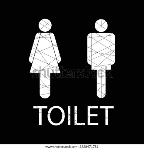 Male Female Toilet Symbols Cracked Design Stock Vector Royalty Free