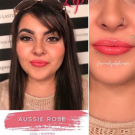 Aussie Rose Lipsense Lip Color Pink With Shimmer Sparkly Lips