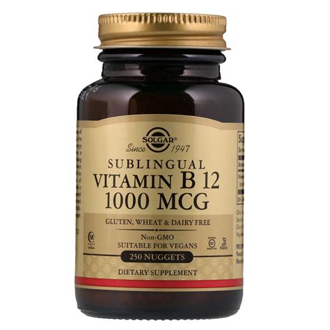 Solgar Sublingual Vitamin B12 1000 Mcg 250 Nuggets By Iherb