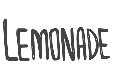 Lemonade Lettering With Lemon Label Brush Calligraphy Of Word Lemonade