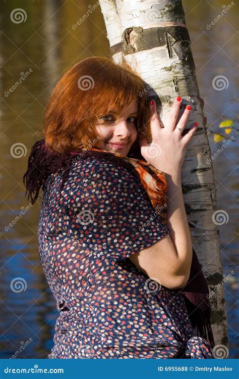 Girl About A Birch Royalty Free Stock Photos Image 6955688