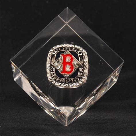 2004 Red Sox World Series Championship Ring In Lucite