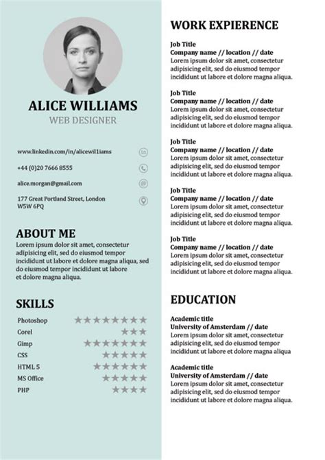 Add a personal touch by customizing the colors. Cv Templates Doc Free (6) - TEMPLATES EXAMPLE | TEMPLATES ...