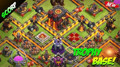 Best Th Trophy Push Base Coc Town Hall Base Updated Share