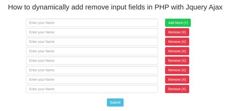Laravel Dynamically Add Or Remove Multiple Input Fields Using Jquery