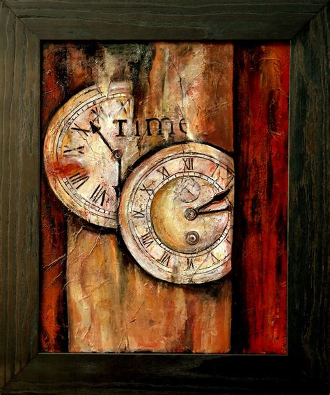 Clock Painting Acrylic Paintings Originalart Framedpaintings