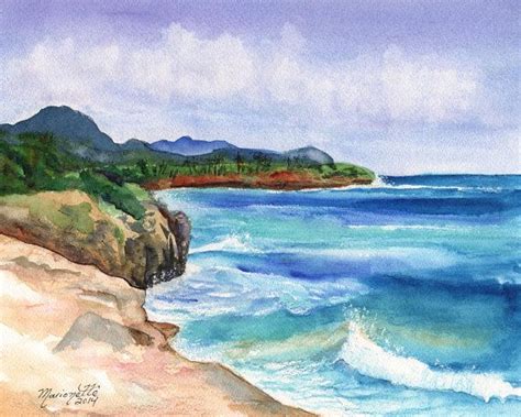 Mahaulepu Kauai South Shore Beach Hawaii Art Print Beach Etsy Surf