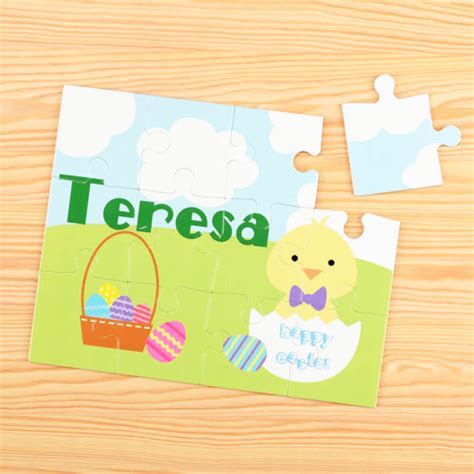 Easter Chick Personalized Childrens Jigsaw Puzzle