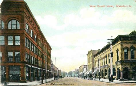 Waterloo Iowa West Fourth Street Vintage Postcard Historic Photo