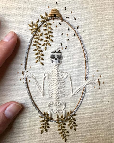 Skeleton Embroideries Full Of Life By Tinycup Needleworks Scene360