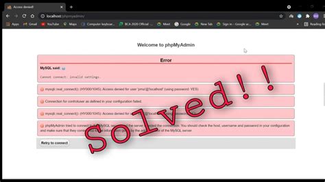 Solved Hy Access Denied For User Pma Localhost Using