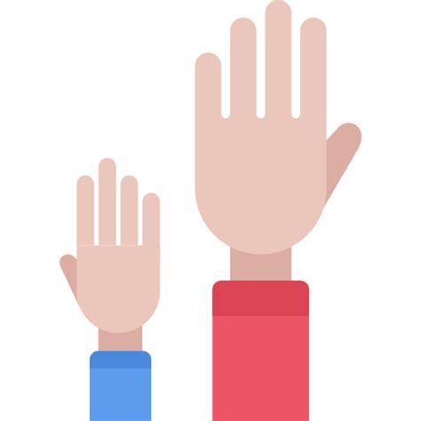Hand Up Coloring Flat Icon