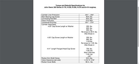 I Need Head Bolt Torque Specs For A Deere 6 414tdw1 Engine Replacing