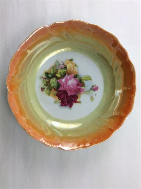 Antique Bavaria Rcw Porcelain Luster China Bowl With Roses Ebay China Bowl White Bowls