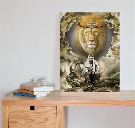The Lion Of Judah Canvas Jesus Reaching Out His Hand Canvas Wall Art
