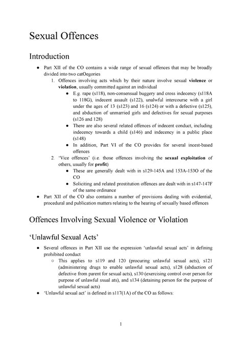 sexual offences sexual offences introduction part xii of the co contains a wide range of