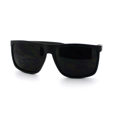Super Dark Black Lens Men S Sunglasses Classic Square Frame Black Mens Sunglasses Black Lens