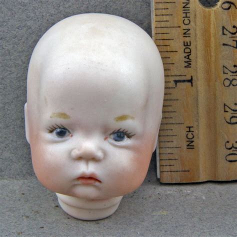 Vintage Porcelain Painted Doll Head Labeled Lc 96 225 Inches Etsy