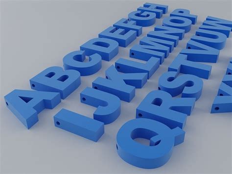 A To Z English Letters Alphabet Free 3d Model 3d Printable Cgtrader
