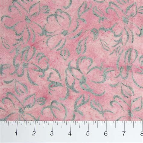 Darling Lace Batiks Flowers In Pink With Gray By Banyan Batiks For