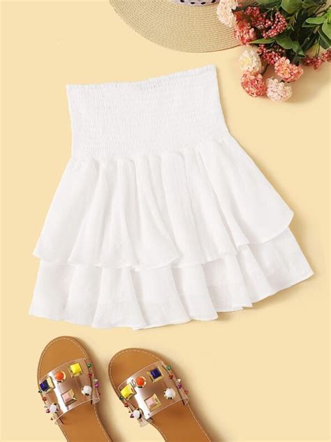 Shein White Ruffled Mini Skirt Kerina Mango