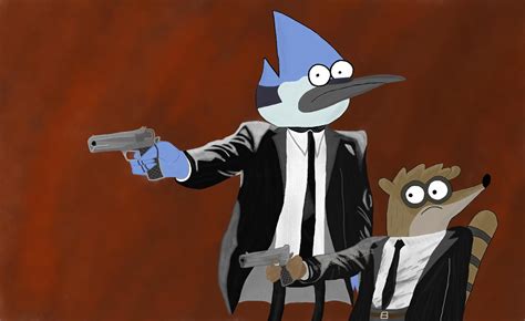 Mordecai And Rigby In Pul Fiction Style Digital By Me R Regularshow
