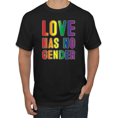 Love Has No Gender Rainbow Lgbt Pride Support Mens Lgbt Pride Graphic T Shirt Black Small
