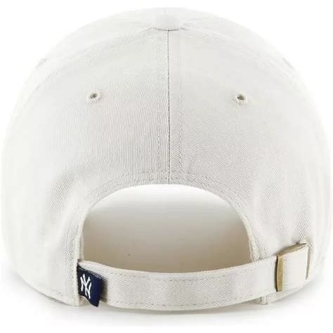 47 Brand Curved Brim Large Front Logo Mlb New York Yankees Cream Cap