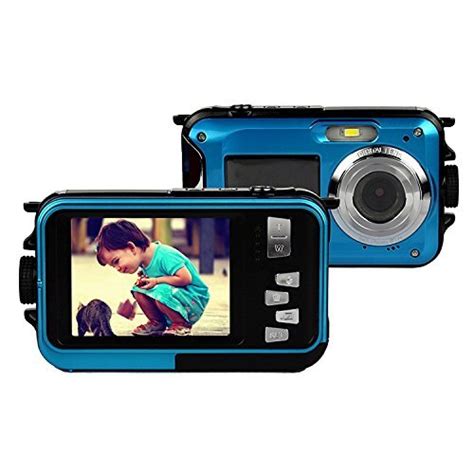 Powerlead Double Screens Waterproof Digital Camera 2 7 Inch Front Lcd With 2 7 Inch Camera Easy