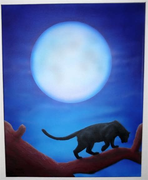 Easy Airbrush Painting Panther With Moon On Canvas Airbrush Art