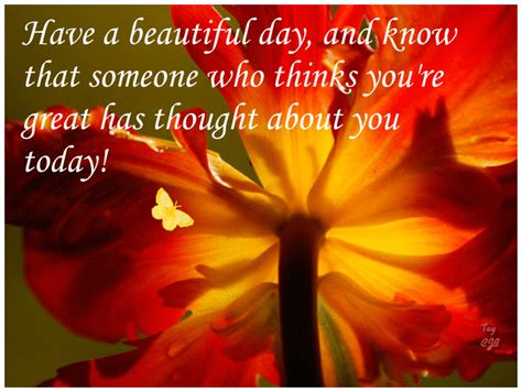 Have A Beautiful Day And Know That Someone Who Thinks Youre Great Has