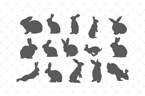 Bunny Silhouettes Svg Cut Files