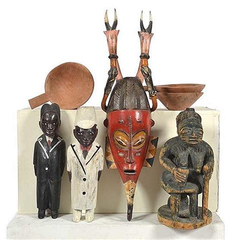 Collection Of African Artifacts Including An Elaborately The Murray Walker Collection