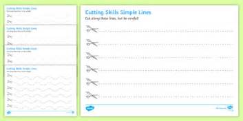 👉 Cutting Skills Worksheets Lines Primary Art Resources