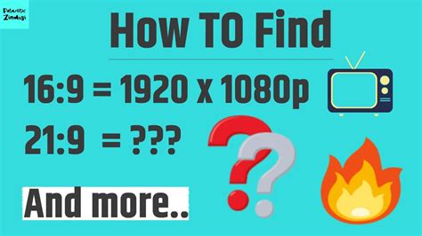 How To Calculate Or Find The Resolution Of Different Aspect Ratios